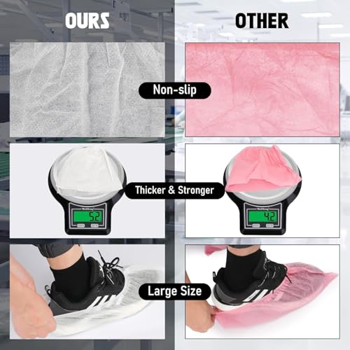 Disposable Shoe Covers, 100 Packs (50 Pairs) Boot Covers Non-Slip Shoe Covers for Indoor Shoe Protector Medical Boot Cover Rain Shoes Sneaker Bottom Protector Shoe Cover