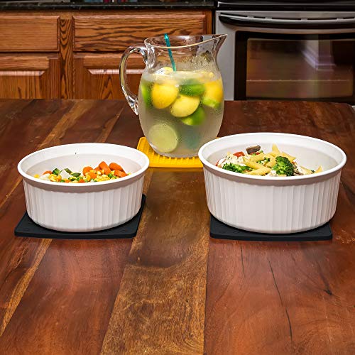 Premium Silicone Trivet & Pot Holders. Our Silicone Hot Pads also Work as Jar Opener Gripper Pad, Large Coasters & Spoon Rest. Trivets are Flexible & Heat Resistant to 442 F (7x7 in, Black, 1 Pair) - Thumbnail 5