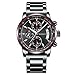 Mens Stainless Steel Watches Men Chronograph Waterproof Sport Date Quartz Wristwatch Classic Watch