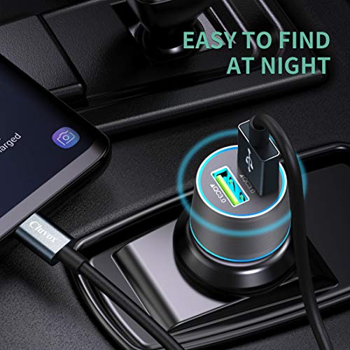 image for Cluvox Rapid USB C Car Charger, Compatible Samsung Galaxy S10/S10+/S10