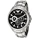 Emporio Armani Men's AR0636 Chronograph Black Dial Stainless Steel Watch