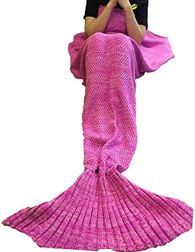 Mermaid Blanket, NOT HOME Mermaid Tail Blanket Warm Soft All Seasons for Kids,Sofa Quilt Living Room Super Sleeping Bags (Adult Pink, 71'' x 35.5'')