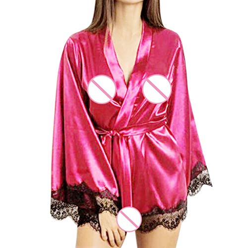 NEARTIME Women's Kimono Satin Robe Satin Lounge Bridesmaids Short Robe Sleepwear