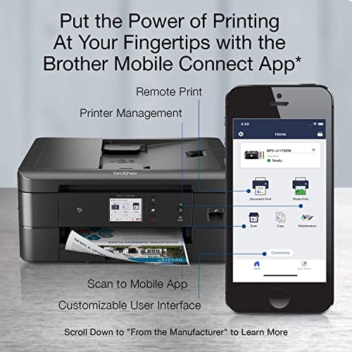Brother MFCJ1170DW Wireless Color Inkjet AllinOne Printer with