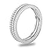 925 Sterling Silver Cubic Zirconia 3pcs Stackable Stacking Ring Wedding Eternity Band, Size 8