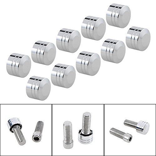 image for Anzio 10pcs Chromed CNC Aluminum Push-On Topper 7/16