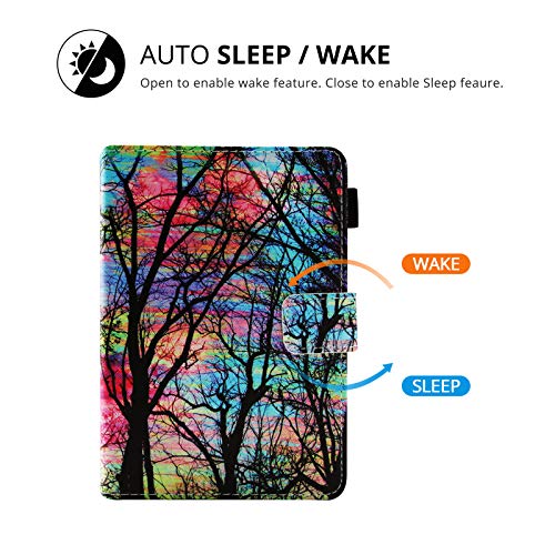 UUcovers Slimshell Case for All-New Kindle Paperwhite (10th Generation, 2018 Release) - Card &Cash Slots Cover with Auto Sleep/Wake for Amazon Kindle Paperwhite E-Reader, Sunset Forest