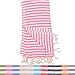 Hot Pink Striped Turkish Towel - Naturally Dyed 100% Cotton - 70x39 inches - Beach Towel Bath Pool Yoga Pilates Picnic Blanket Scarf Peshtemal Hammam Fouta
