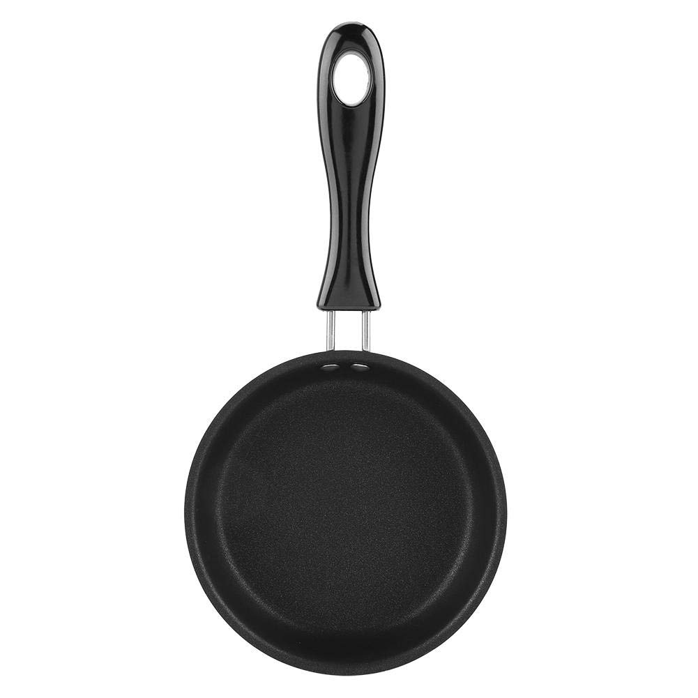 Fdit Mini Frying Pan, 12cm Portable Egg Pan with Coating Pure Iron Small Cooker for Poached Eggs Pancakes Household Kitchen Cooking Tool