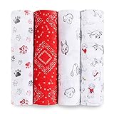 aden + anais limited edition Year of the Dog muslin swaddles, 4 pack