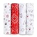 aden + anais Calssic Swaddle Baby Blanket, 100% Cotton Mulin, Large 47 X47 inch, 4 Pack, Limited Edition Year of The Dog
