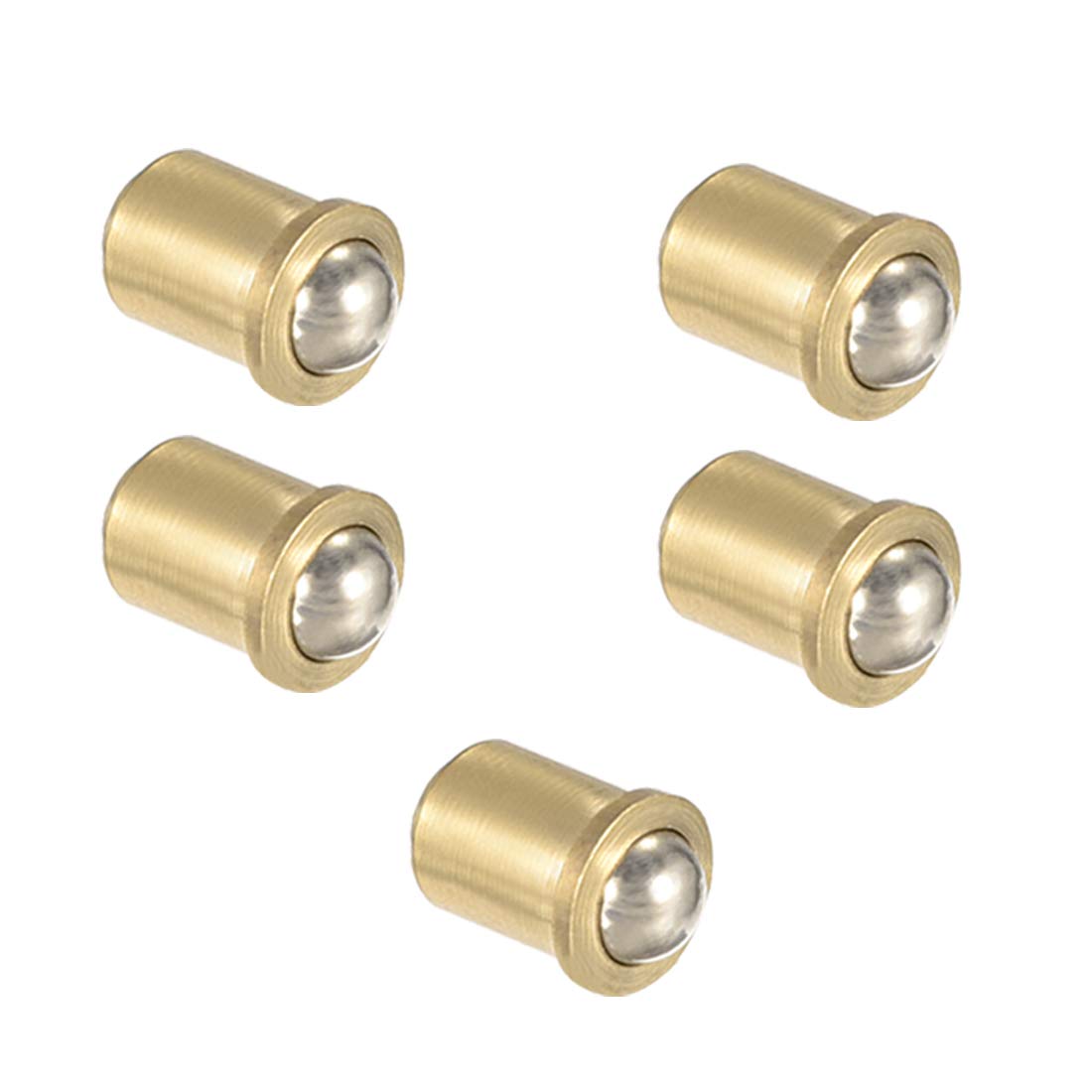 sourcing map Door Cabinet Closet Drawer 5mm Dia Brass Ball Catch Latch Catcher 5pcs