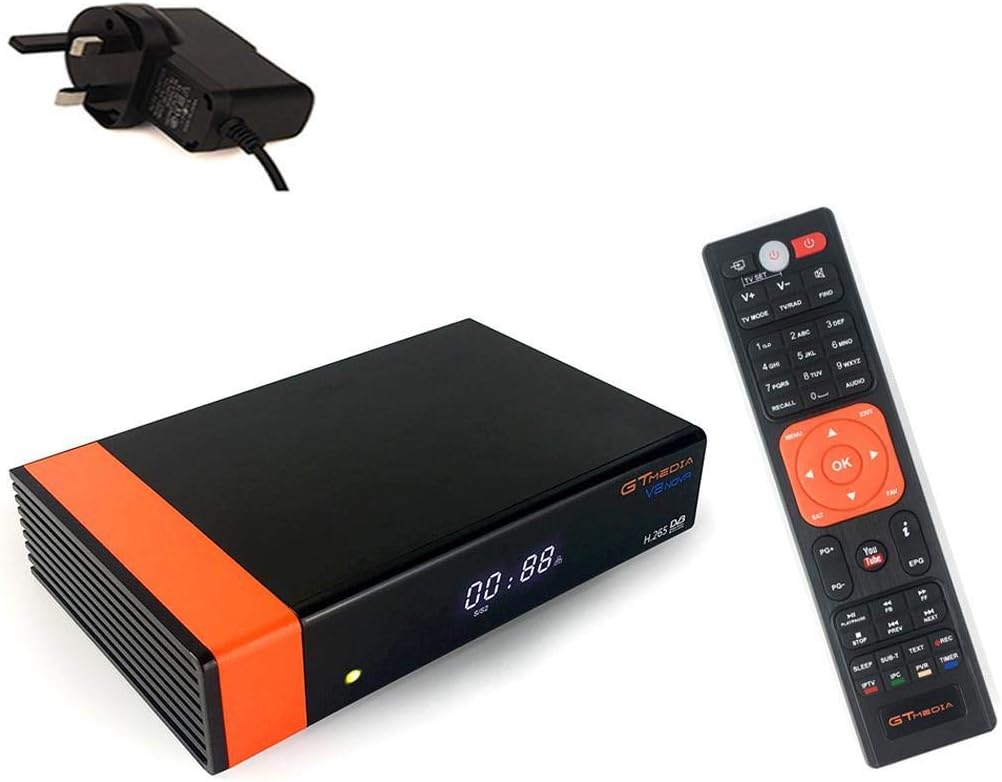 Chiak V8 NOVA DVB S2 Satellite Receiver Decoder Digital TV Receptor, HD 1080P Free to air FTA Support PowerVu Biss Key Newcam CCCAM Built-in WiFi