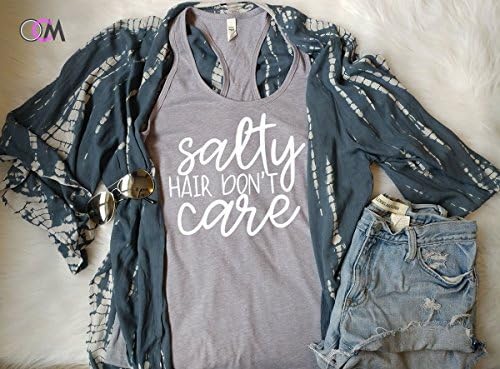 Salty Hair Don't Care Tank, Beach Tank Top, Beach Racerback - Racerback Tank