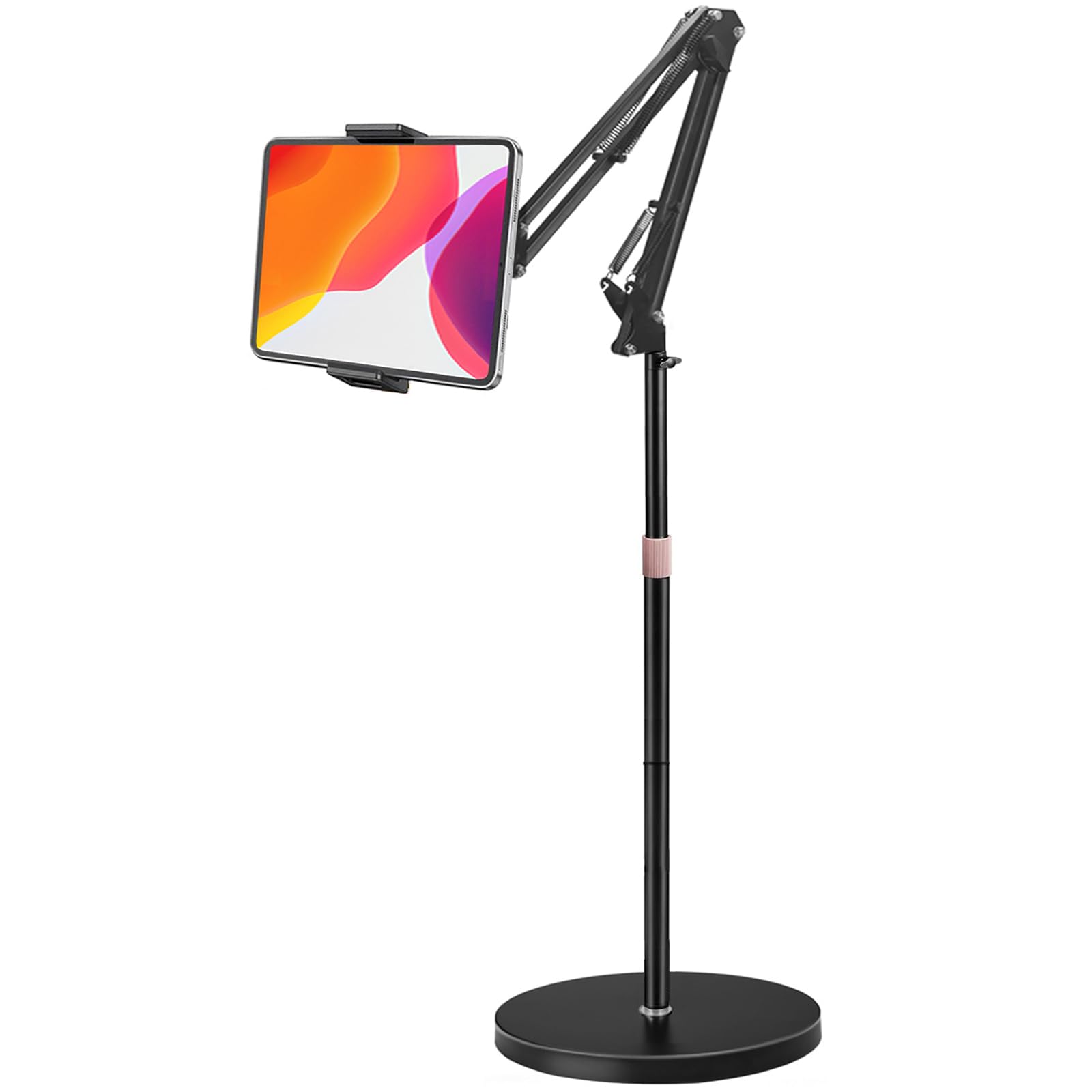 Photo 1 of Awlbstruse Tablet Floor Stand, Overhead Bed Phone Stand with 8.8 lb Super Stable Base & Angle/Height Adjustable, Compatible with 4.5''-13'' iPhone, iPad Pro 12.9, Galaxy Tab, Kindle, Phones