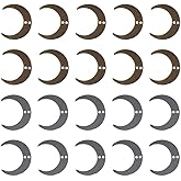 Uniquer 20 PCS Moon Connector Charms Gold and Silver Moon Pendants 0.78x0.66inch Pendant Jewelry Connector Links with Double Loops Stainless Steel Dangle for DIY Craft Jewelry Making Necklace