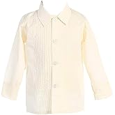 Boys White Long Sleeved Child's Pleated Tuxedo Dress Shirt - 4T