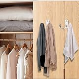 SoftcuteLee Double Prong Coat Hook Wall Mounted 4Pcs Silver view 3