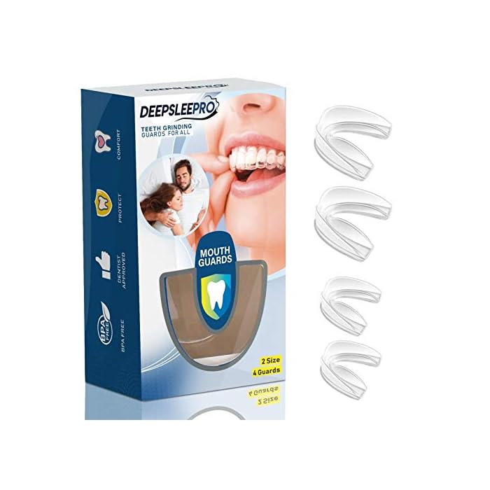 Deepsleepro - Pack of 4 Moldable Mouth Guard for Teeth Grinding,New Upgraded Anti Grinding Dental Night Guard, Stops…