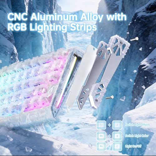 ATTACK SHARK R68 HE 8000Hz Rapid Trigger Keyboard, 0.005mm RT Accuracy Wired Gaming Keyboard, Carbon Fiber Top & Keycaps, CNC Aluminum Sides, Magnetic Switch, RGB Backlit, C01 Coiled Cable, Ice Ninja