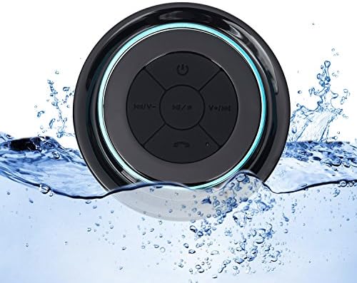 Waterproof Shower Speaker, Puloa Wireless Bluetooth Speaker With FM Radio, Built-in Mic, Dedicated Suction Cup, Hands-Free Speakerphone