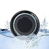 Waterproof Shower Speaker, Puloa Wireless Bluetooth Speaker With FM Radio, Built-in Mic, Dedicated Suction Cup, Hands-Free Speakerphone