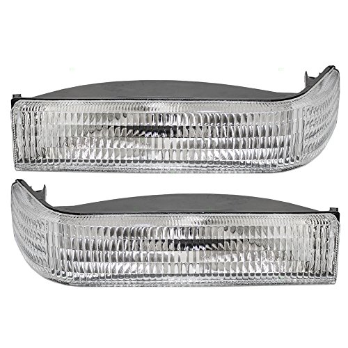 Driver and Passenger Park Signal Front Marker Lights Lamps Lenses Replacement for Jeep SUV 56005099 56005098