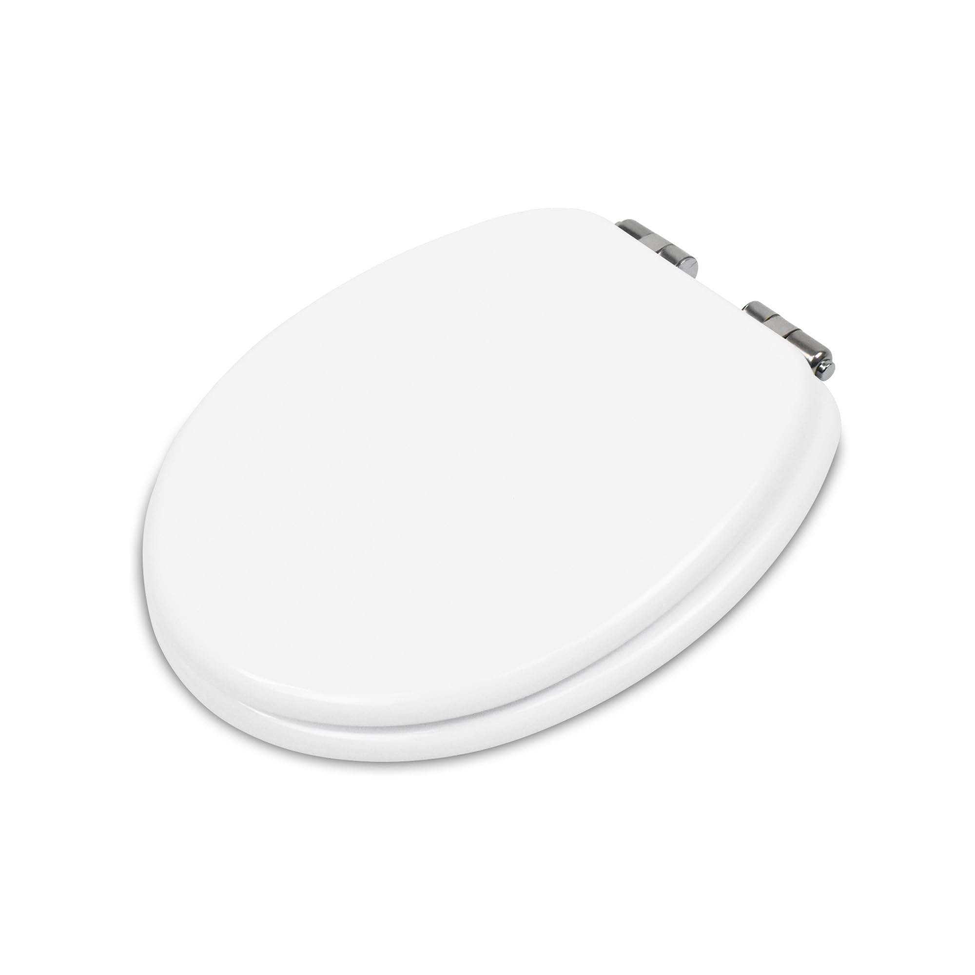 Addis Soft Close Oval shape Toilet Seat, with adjustable quick release hinges and simple universal fixings, Oval shape, Plain white smooth hygienic easy clean finish