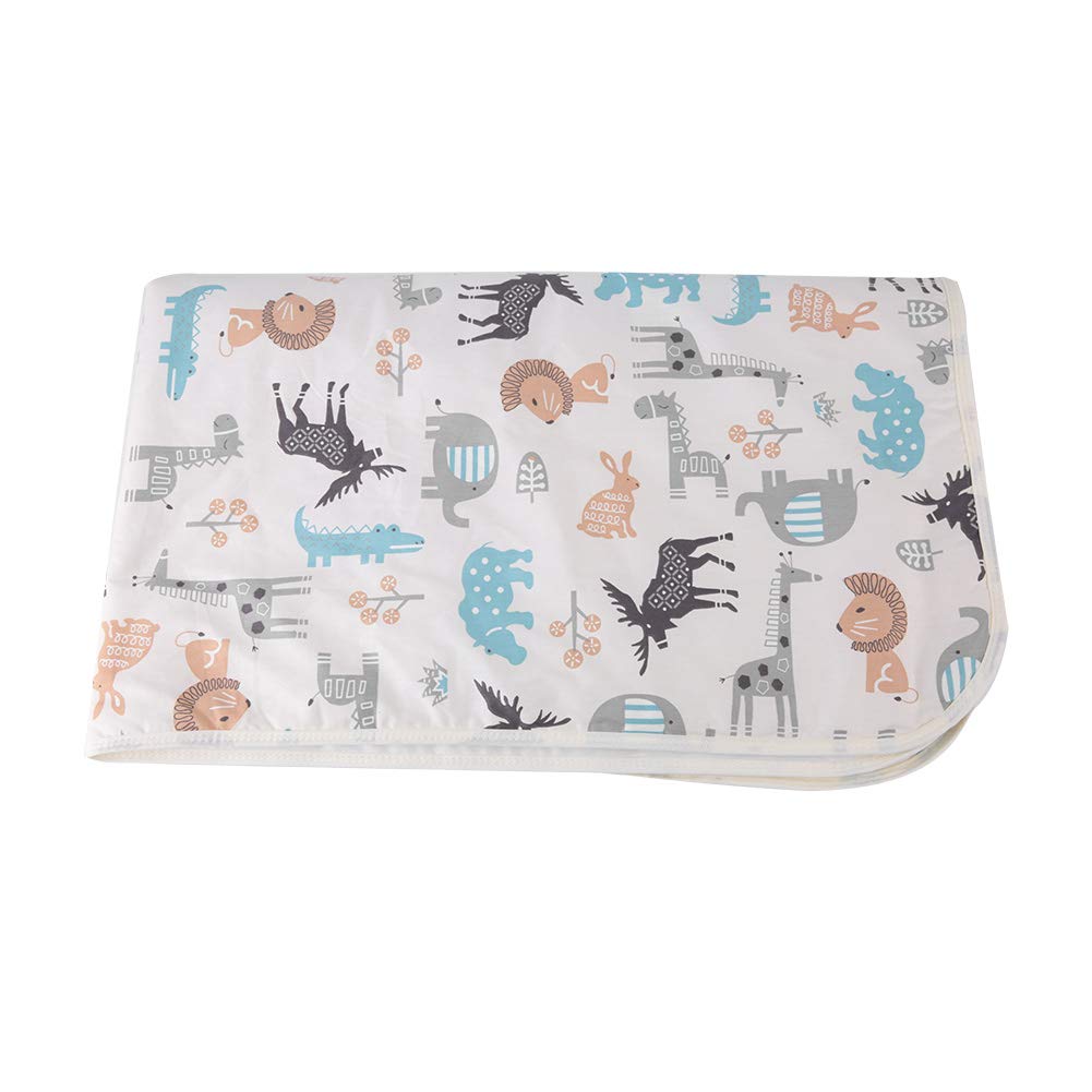 Garosa 75x120cm 3 Layers Baby Diaper Changing Pad Waterproof Breathable Nappy Liner for Newborn Infant Bed Cover with Cartoon Deer Design Beige Color Changing Mat