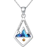 Acun Mustard Seed Necklace Stainless Steel Inspirational Faith Jewelry with Mountain Pendant Gift for Women &amp; Men
