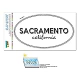 Graphics and More Euro Oval Window Bumper Laminated Sticker California CA City State Roc - Sha - Sacramento