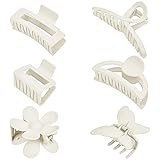 White Claw Clip, 6 Pack White Hair Clips for Thin