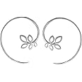 Boma Jewelry Sterling Silver Leaf Pull Through Hoop Earrings