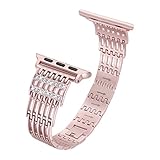 Secbolt Bling Bands for Apple Watch Band 38mm 42mm Stainless Steel Metal Replacement Wristband Sport Strap for Apple watch Nike+, Series 3, Series 2, Series 1, Sport, Edition, 4 Colors Available