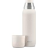 Ello Therma 32oz Insulated Stainless Steel Thermos for Hot & Cold Beverages with Leak Proof Lid & Built-in Cup, Triple Wall Insulation, Hot 24 Hrs, Perfect for Coffee,Tea, Dishwasher Safe, Cream