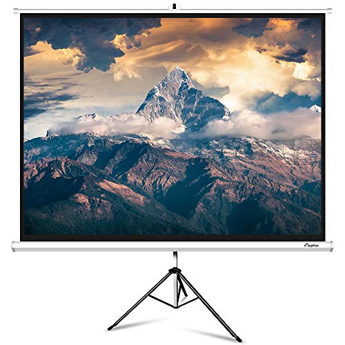Projector Screen with Stand, ELEPHAS Projection Screen with Tripod Stand for Home Theater Movie, 100 Inch 4: 3 4K HD, Indoor Outdoor Pull Down Wrinkle-Free, 160° Viewing Angle(1.1 Gain)