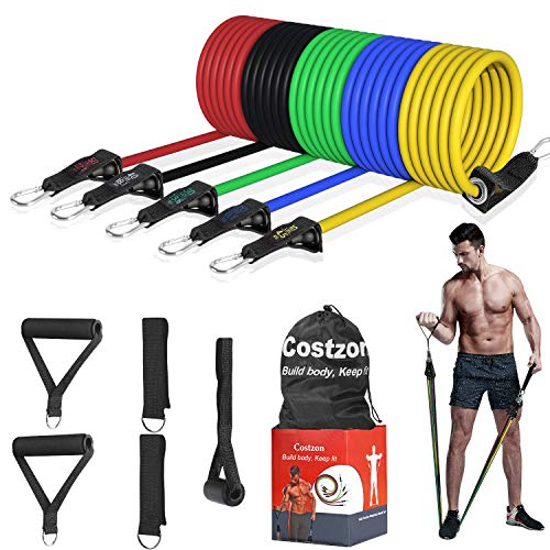 Resistance Bands Set 11 Pack, Exercise Bands Fitness Workout Equipment
