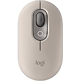 Logitech POP Mouse, Compact and Portable Wireless Bluetooth Mouse - Mist | Compact, portable design, programmable buttons, easy-switch between up to 3 devices, compatible with Laptop, Tablet, PC