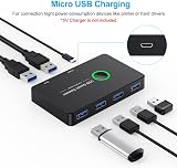 Knadgbft USB 3.0 KVM Switch 2PC 4 Device Port Sharing Keyboard Mouse Printer view 5