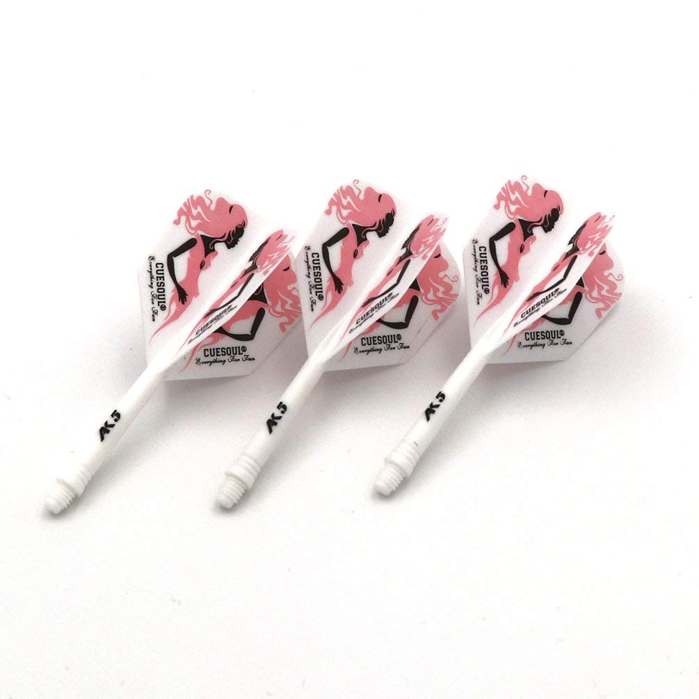 CUESOUL ROST Integrated Dart Shaft and Flights,big wing shape,Set of 3 pcs Beauty Pattern(CSAK-5MN8-S)