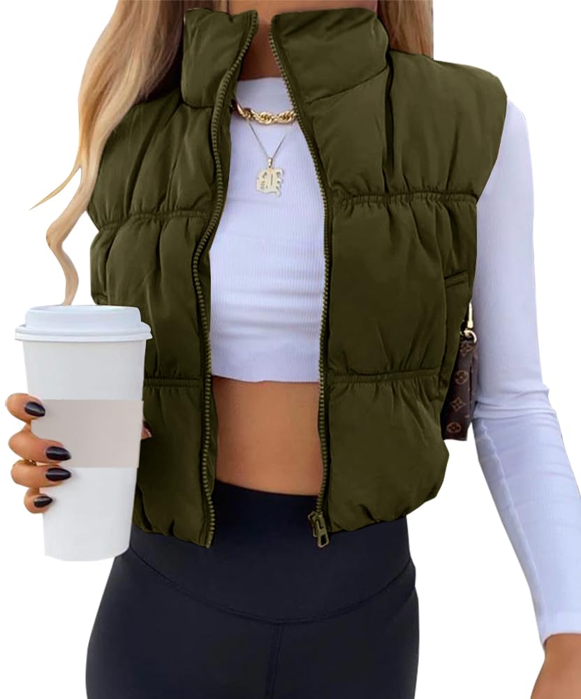 SySea Women's Crop Puffer Vest Winter Zip Up Lightweight Sleeveless Warm Outerwear Padded Coat Image SySea Women's Crop Puffer Vest Winter Zip Up Lightweight Sleeveless Warm Outerwear Padded Coat Image