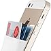Sinjimoru Basic Cell Phone Wallet Stick on, Card Holder for Back of Phone Working as Adhesive Stretchy iPhone Wallet. Sinji Pouch Basic 2 White