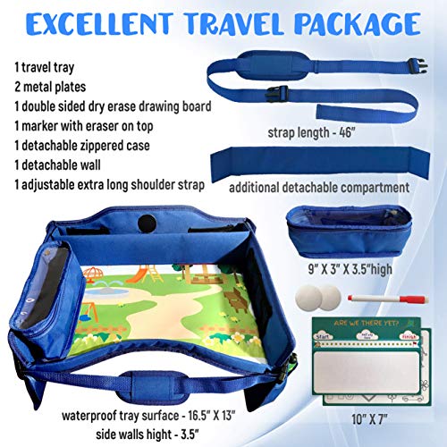 Kids Travel Tray, Toddler Car Seat Activity Tray Organizer, Play