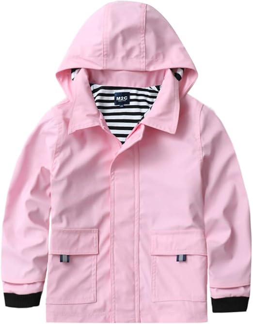 M2C Boys Girls Hooded Waterproof Rain Jacket Cotton Lined