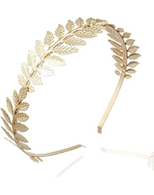 Gold 3-Branch Q&Q Fashion Roman Goddess Leaf Branch Dainty Bridal Hair Crown Head Dress Boho Alice Band
