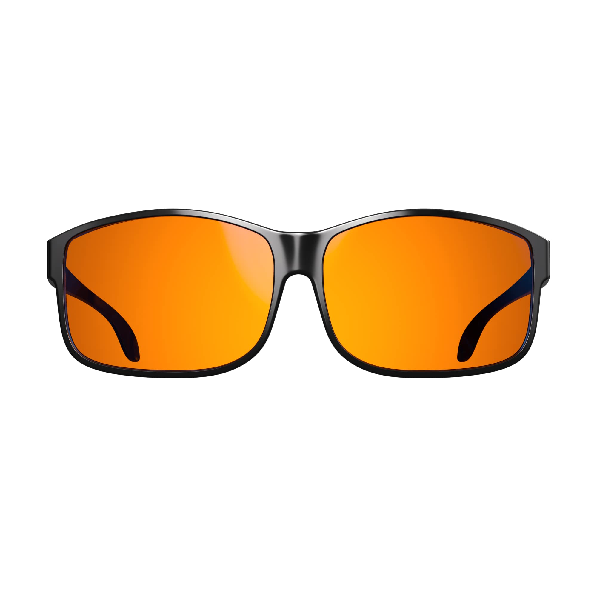 Swanwick Fitover Night Swannies - Premium Blue Light Blocking Glasses - Orange Tint for Superior Blocking (up to 500nm) from Gaming PC and Smartphone Screen Glare - Sleep Support (Black, Large)