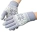 Chalier Womens Winter Warm Thick Knit Phone Texting Touch Screen Gloves Mittens, Gray, One Size