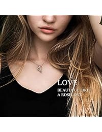 SNZM - Collar con colgante de corazón con circonita cúbica 5A para mujer, con caja de regalo