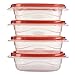 Rubbermaid TakeAlongs Sandwich Food Storage Containers, 2.9 Cup, Tint Chili, 4 Count