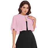 Eyibenlilan Soft Chiffon Shawl Wraps Shrug for Evening Dress Wedding Vintage Style Cape for Women